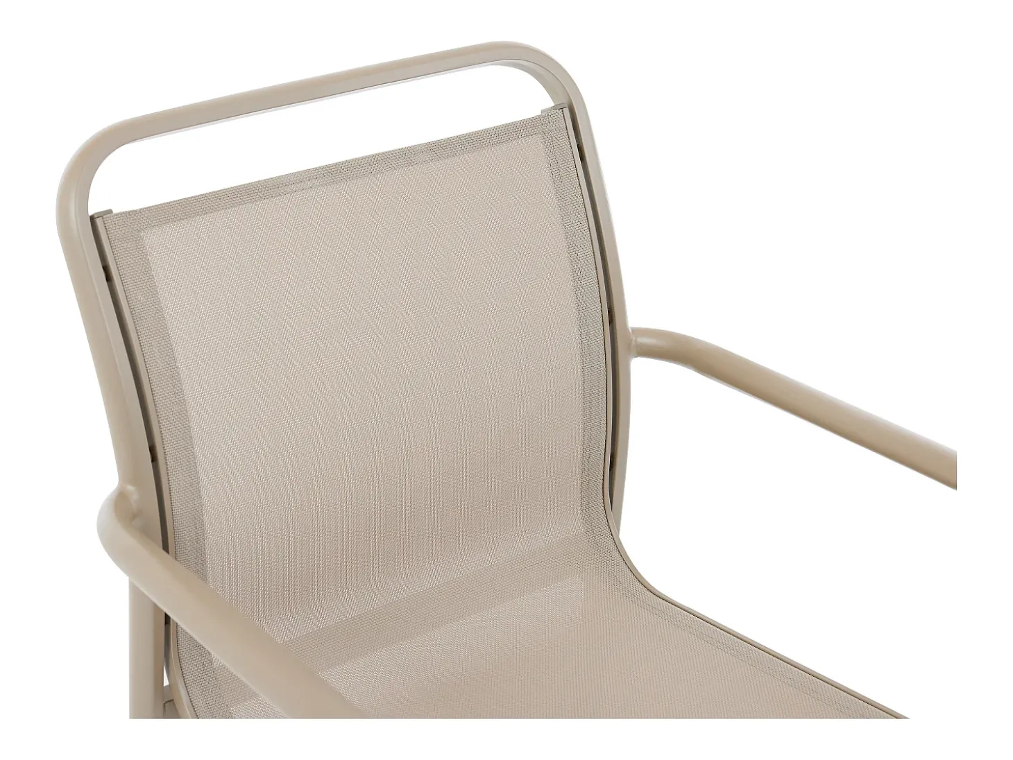 Sala de jantar de jardim em alumínio: uma mesa extensível L.205/286,5 cm e 6 cadeirões empilháveis - Taupe - VELYRA da MYLIA