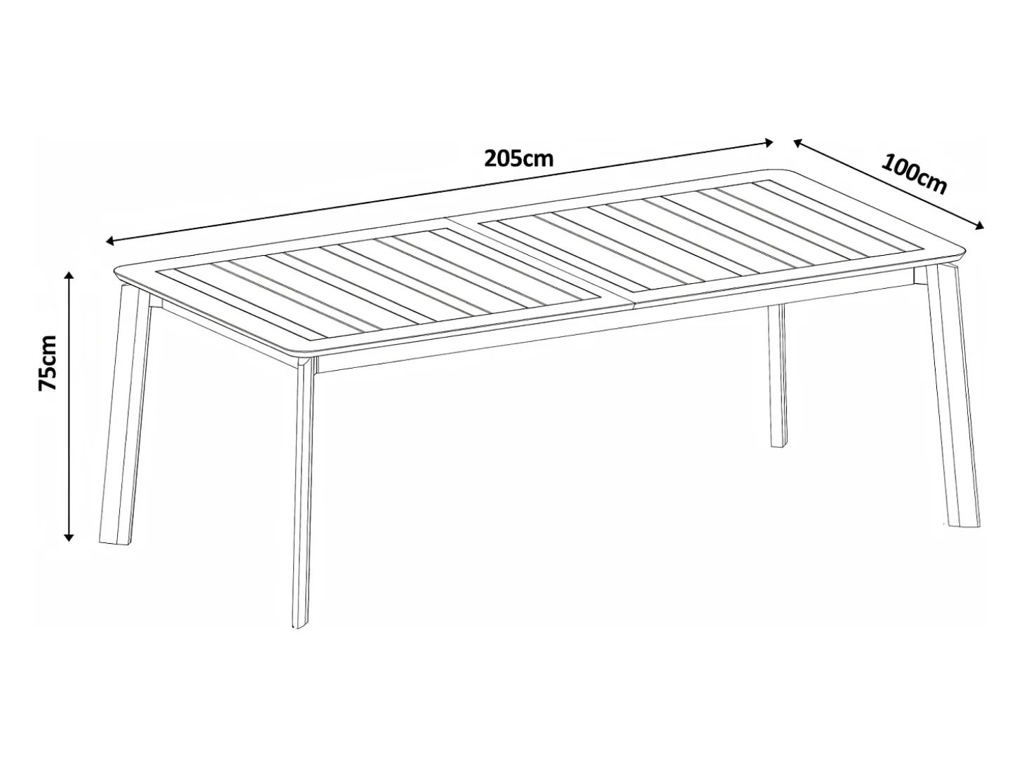 Sala de jantar de jardim em alumínio: mesa extensível C.205/286,5 cm e 10 cadeirões empilháveis - Antracite - MACILA da MYLIA