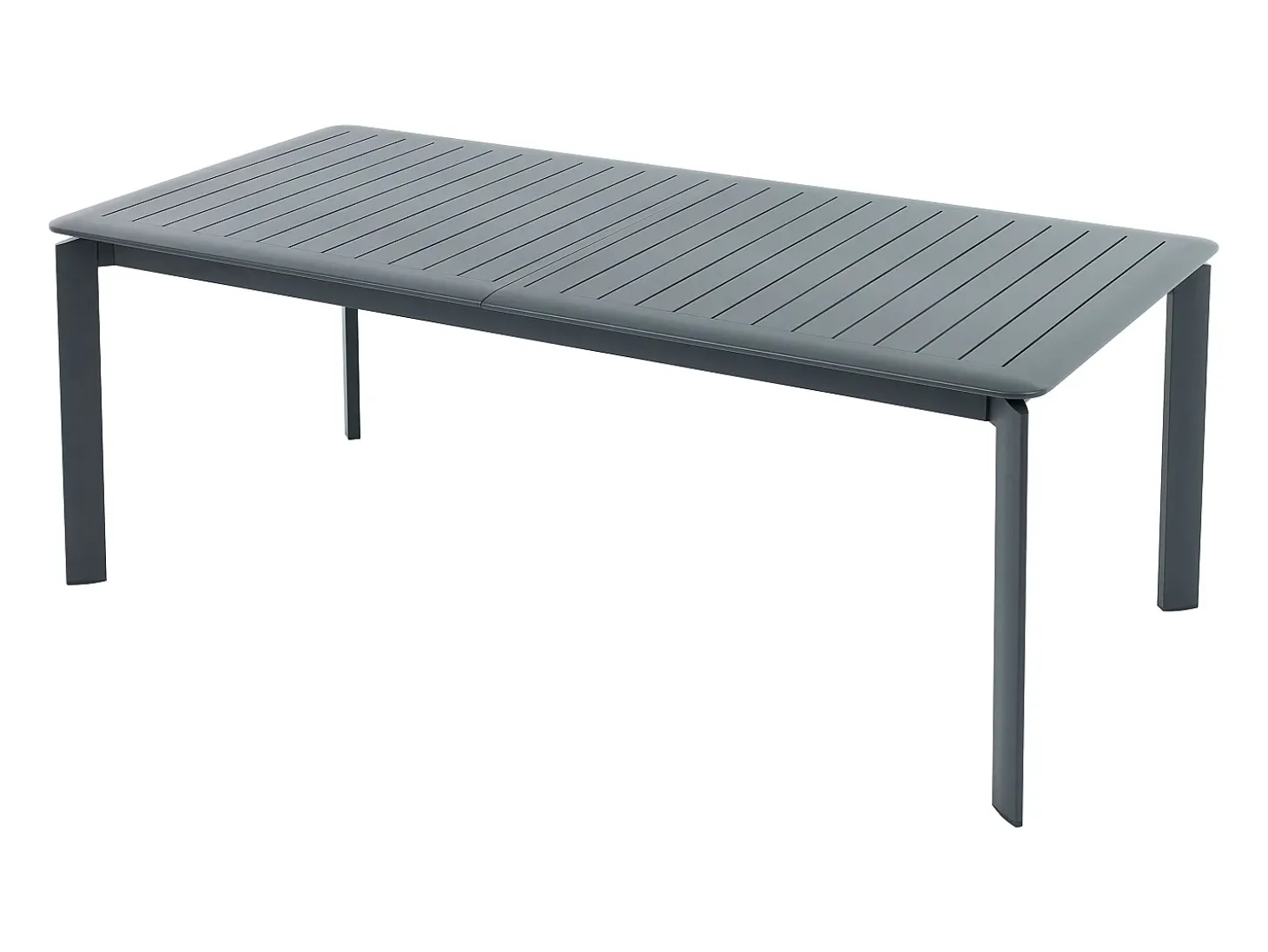 Sala de jantar de jardim em alumínio: mesa extensível C.205/286,5 cm e 10 cadeirões empilháveis - Antracite - MACILA da MYLIA