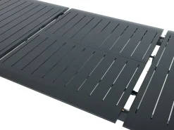 Sala de jantar de jardim em alumínio: mesa extensível C.205/286,5 cm e 10 cadeirões empilháveis - Antracite - MACILA da MYLIA