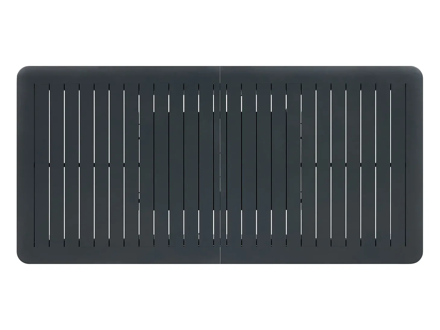 Sala de jantar de jardim em alumínio: mesa extensível C.205/286,5 cm e 10 cadeirões empilháveis - Antracite - MACILA da MYLIA