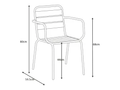 Sala de jantar de jardim em metal - uma mesa redonda D.130cm e 6 cadeiras empilháveis Amarelo mostarda - MIRMANDE da MYLIA