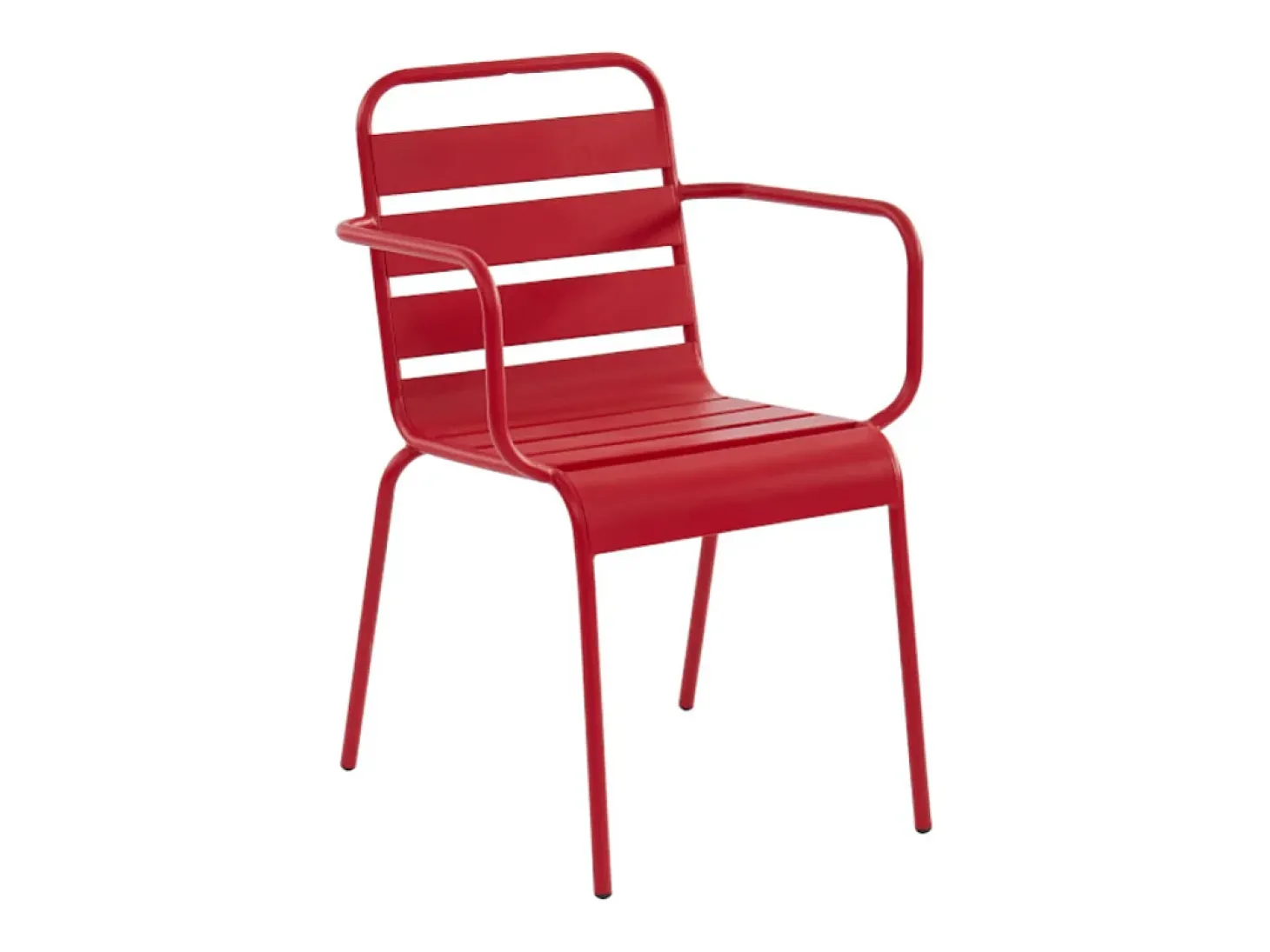 Sala de jantar de jardim em metal 1 mesa, 8 cadeirões - Vermelho MIRMANDE