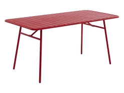 Sala de jantar de jardim em metal 1 mesa, 8 cadeirões - Vermelho MIRMANDE