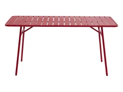 Sala de jantar de jardim em metal 1 mesa, 8 cadeirões - Vermelho MIRMANDE