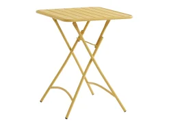 Sala de jantar de jardim dobrável em metal: 1 mesa C.60 cm + 2 cadeiras - Amarelo mostarda - MIRMANDE
