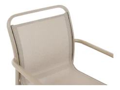 Sala de jantar de jardim em alumínio: uma mesa extensível C.205/286.5 cm e 8 cadeiras empilháveis - Taupe - VELYRA de MYLIA