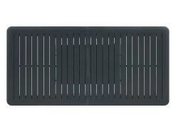 Sala de jantar de jardim em alumínio: uma mesa extensível C.205/286.5 cm e 8 cadeiras empilháveis - Antracite - MACILA da MYLIA