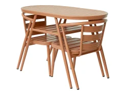 Sala de jantar de jardim em alumínio: uma mesa e 2 poltronas - Cor cobre - ADEA da MYLIA