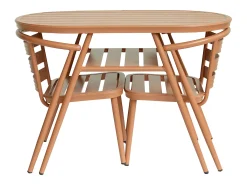 Sala de jantar de jardim em alumínio: uma mesa e 2 poltronas - Cor cobre - ADEA da MYLIA