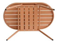 Sala de jantar de jardim em alumínio: uma mesa e 2 poltronas - Cor cobre - ADEA da MYLIA