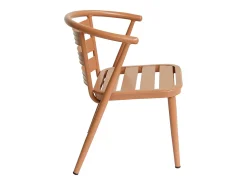 Sala de jantar de jardim em alumínio: uma mesa e 2 poltronas - Cor cobre - ADEA da MYLIA
