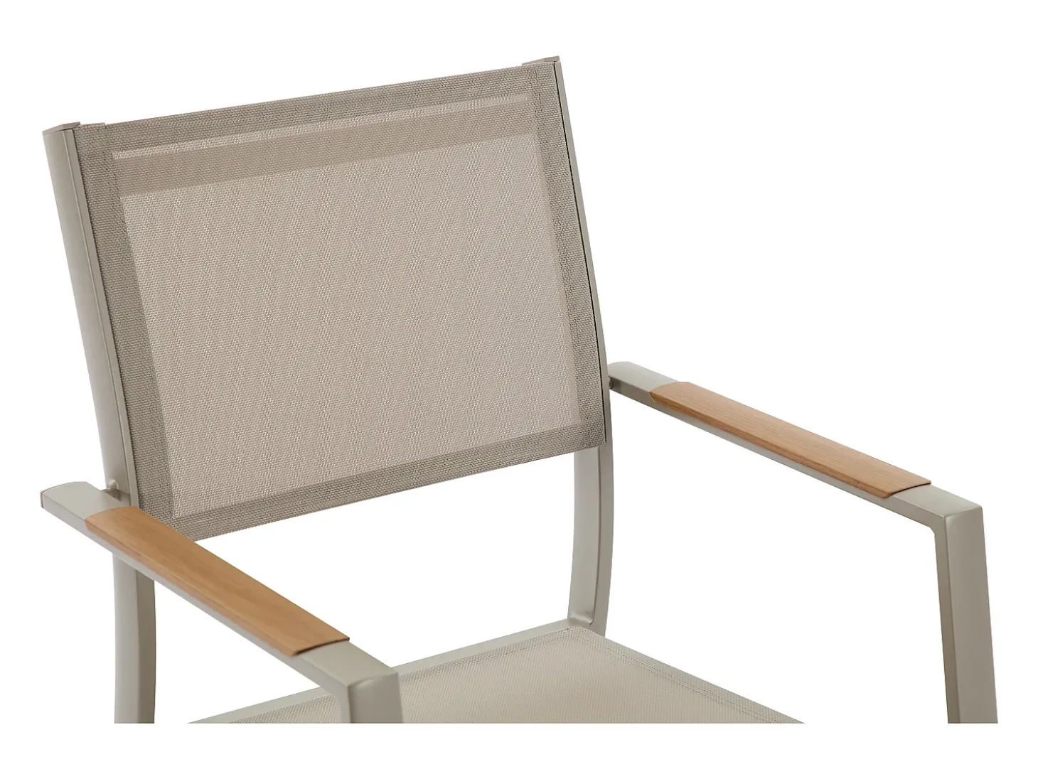 Sala de jantar de jardim em alumínio: uma mesa extensível C.205/286,5 cm e 8 cadeiras empilháveis - Taupe - MACILA da MYLIA
