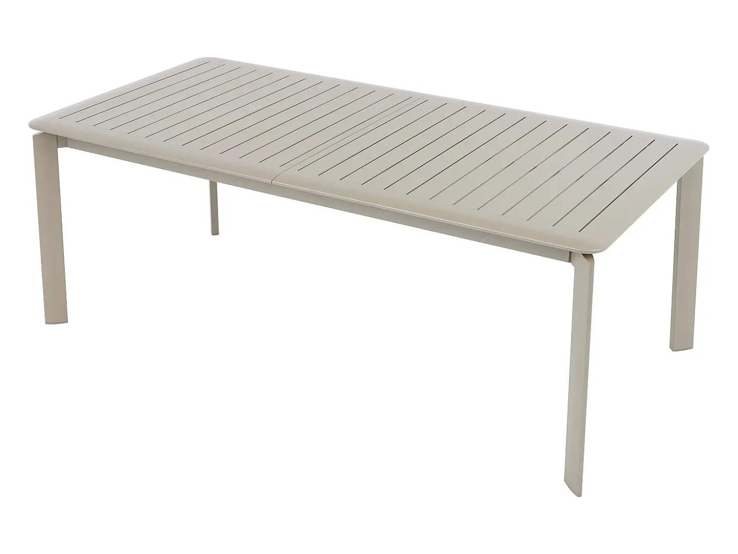 Sala de jantar de jardim em alumínio: uma mesa extensível C.205/286,5 cm e 8 cadeiras empilháveis - Taupe - MACILA da MYLIA