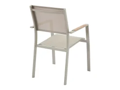 Sala de jantar de jardim em alumínio: uma mesa extensível C.205/286,5 cm e 8 cadeiras empilháveis - Taupe - MACILA da MYLIA