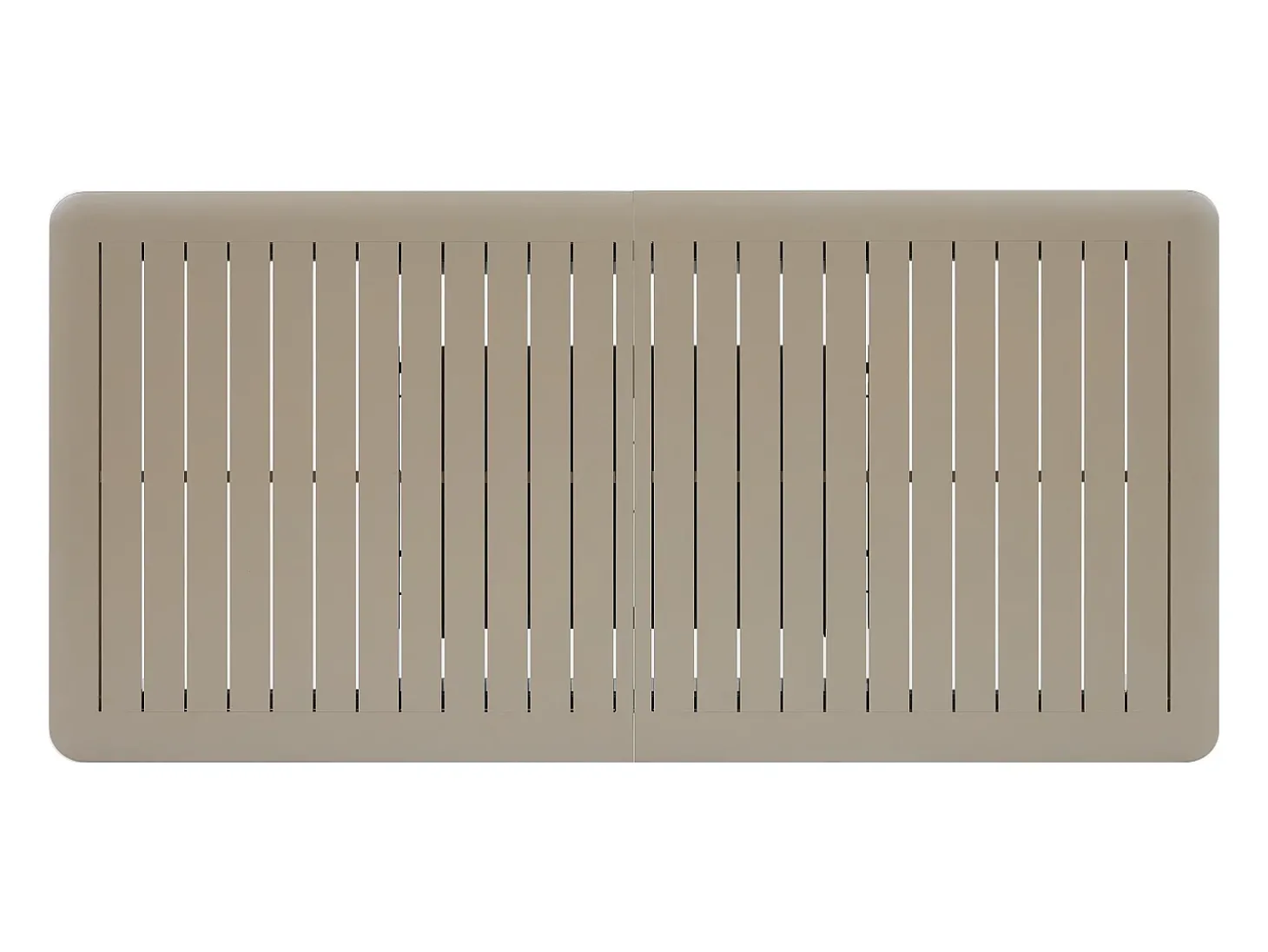 Sala de jantar de jardim em alumínio: uma mesa extensível C.205/286,5 cm e 6 cadeiras empilháveis - Taupe - MACILA da MYLIA