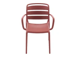 Sala de jantar para jardim em polipropileno - uma mesa L.90 cm e 2 cadeiras empilháveis - Terracotta - MOAH da MYLIA
