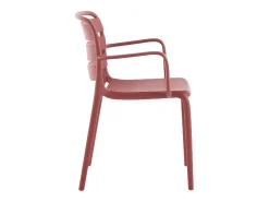 Sala de jantar para jardim em polipropileno - uma mesa L.90 cm e 2 cadeiras empilháveis - Terracotta - MOAH da MYLIA