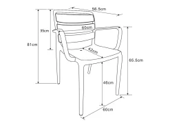 Sala de jantar para jardim em polipropileno - uma mesa L.90 cm e 2 cadeiras empilháveis - Terracotta - MOAH da MYLIA