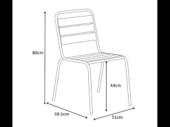 Sala de jantar para jardim em metal - uma mesa redonda D.130cm e 6 cadeiras empilháveis Amarelo mostarda - MIRMANDE da MYLIA
