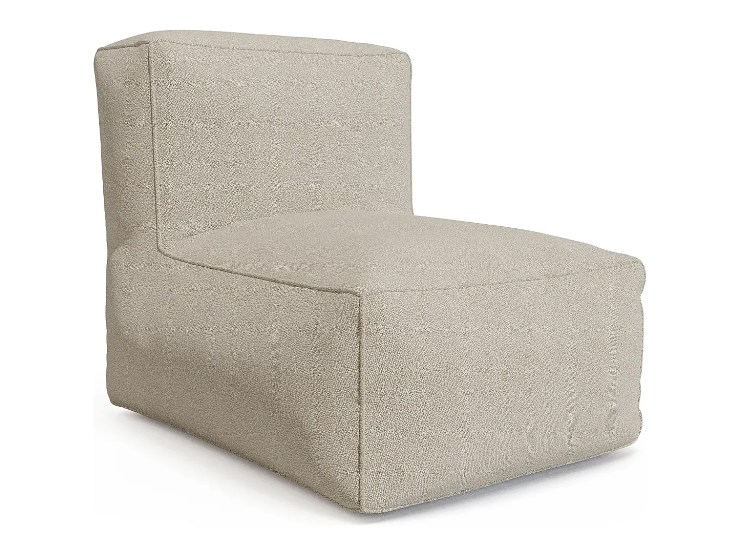 Salão de jardim em tecido bouclé para 4 lugares: 1 poltrona, 1 canto, 1 chaise longue e 1 pufe - Bege - NOUMARA de MYLIA