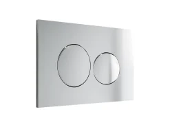 Sanita suspensa com estrutura de suporte branco e placa de descarga cromada CLEMONA