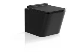 Sanita suspensa em cerâmica preto mate sem borda interna C51,5 x A34 cm CLEMONA