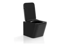 Sanita suspensa em cerâmica preto mate sem borda interna C51,5 x A34 cm CLEMONA