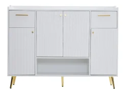 Sapateira - 2 gavetas + 4 portas + compartimento aberto - Branco