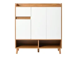 Sapateira - 90 x 35 x 99 cm - com prateleiras reguláveis + 1 gaveta + 3 portas - aglomerado - branco