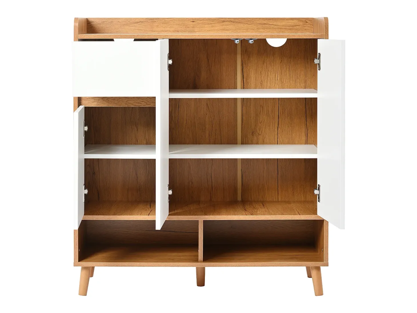 Sapateira - 90 x 35 x 99 cm - com prateleiras reguláveis + 1 gaveta + 3 portas - aglomerado - branco
