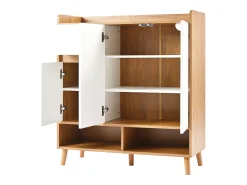 Sapateira - 90 x 35 x 99 cm - com prateleiras reguláveis + 1 gaveta + 3 portas - aglomerado - branco