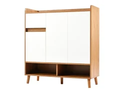 Sapateira - 90 x 35 x 99 cm - com prateleiras reguláveis + 1 gaveta + 3 portas - aglomerado - branco