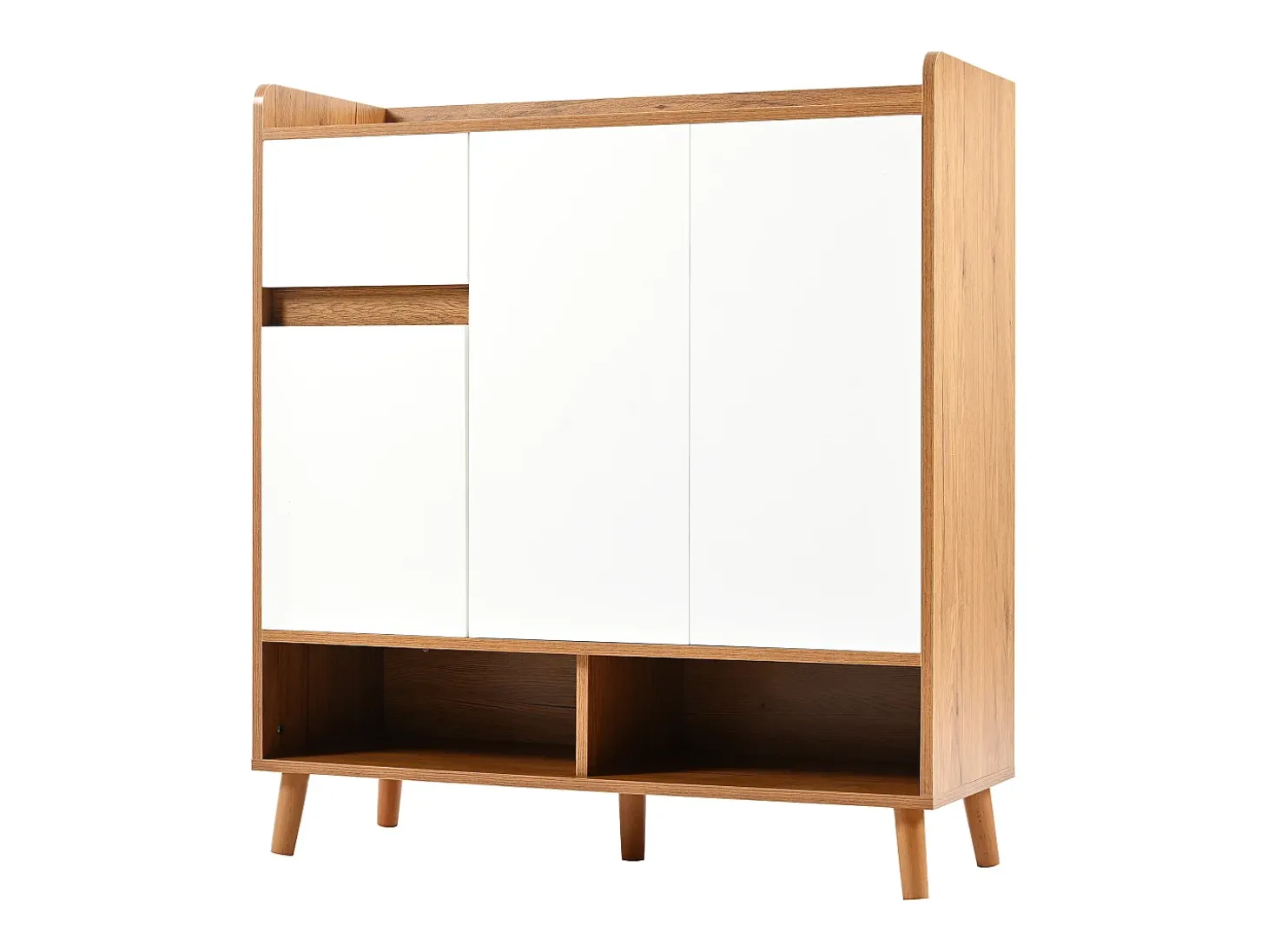 Sapateira - 90 x 35 x 99 cm - com prateleiras reguláveis + 1 gaveta + 3 portas - aglomerado - branco
