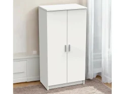 Sapateira Alcudia, Sapateira que economiza espaço, Sapateira de entrada, Armário multiuso com 5 prateleiras, 55x36h108 cm, Branco