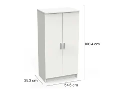 Sapateira Alcudia, Sapateira que economiza espaço, Sapateira de entrada, Armário multiuso com 5 prateleiras, 55x36h108 cm, Branco