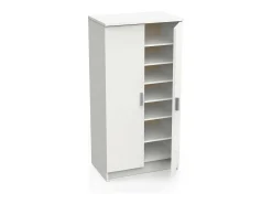 Sapateira Alcudia, Sapateira que economiza espaço, Sapateira de entrada, Armário multiuso com 5 prateleiras, 55x36h108 cm, Branco