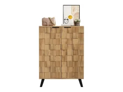 Sapateira com 5 compartimentos - 80,5 x 35 x 109,5 cm - prateleiras ajustáveis - Aglomerado - Cor madeira