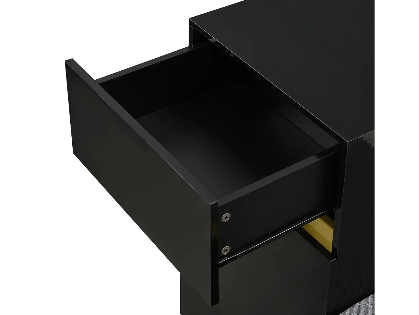 Sapateira com 3 portas, 1 gaveta e almofada - Preto e dourado