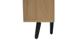Sapateira com 3 portas e banco - Madeira PB - Cor natural escura