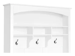 Sapateira com banco, 2 prateleiras para sapatos e cabide - 120 x 40 x 190 cm - Aglomerado - Branco