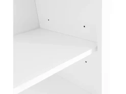 Sapateira com banco, 2 prateleiras para sapatos e cabide - 120 x 40 x 190 cm - Aglomerado - Branco