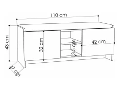 Sapateira Dbarrec, Sapateira, Armário de entrada multiusos, Armário de calçado, 110x37h43 cm, Carvalho