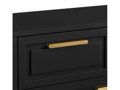 Sapateira dobrável - 95 x 24 x 107,5 cm - com prateleiras reguláveis ​​+ 2 gavetas + 1 porta - aglomerado + MDF + metal - preto