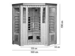 Sauna Infravermelha de Luxo 3/4 Lugares com Acessórios e Cromoterapia