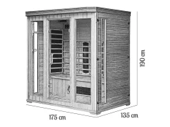 Sauna infravermelho de luxo para 4/5 pessoas com cromoterapia e rádio FM