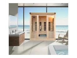 Sauna infravermelho de luxo para 4/5 pessoas com cromoterapia e rádio FM