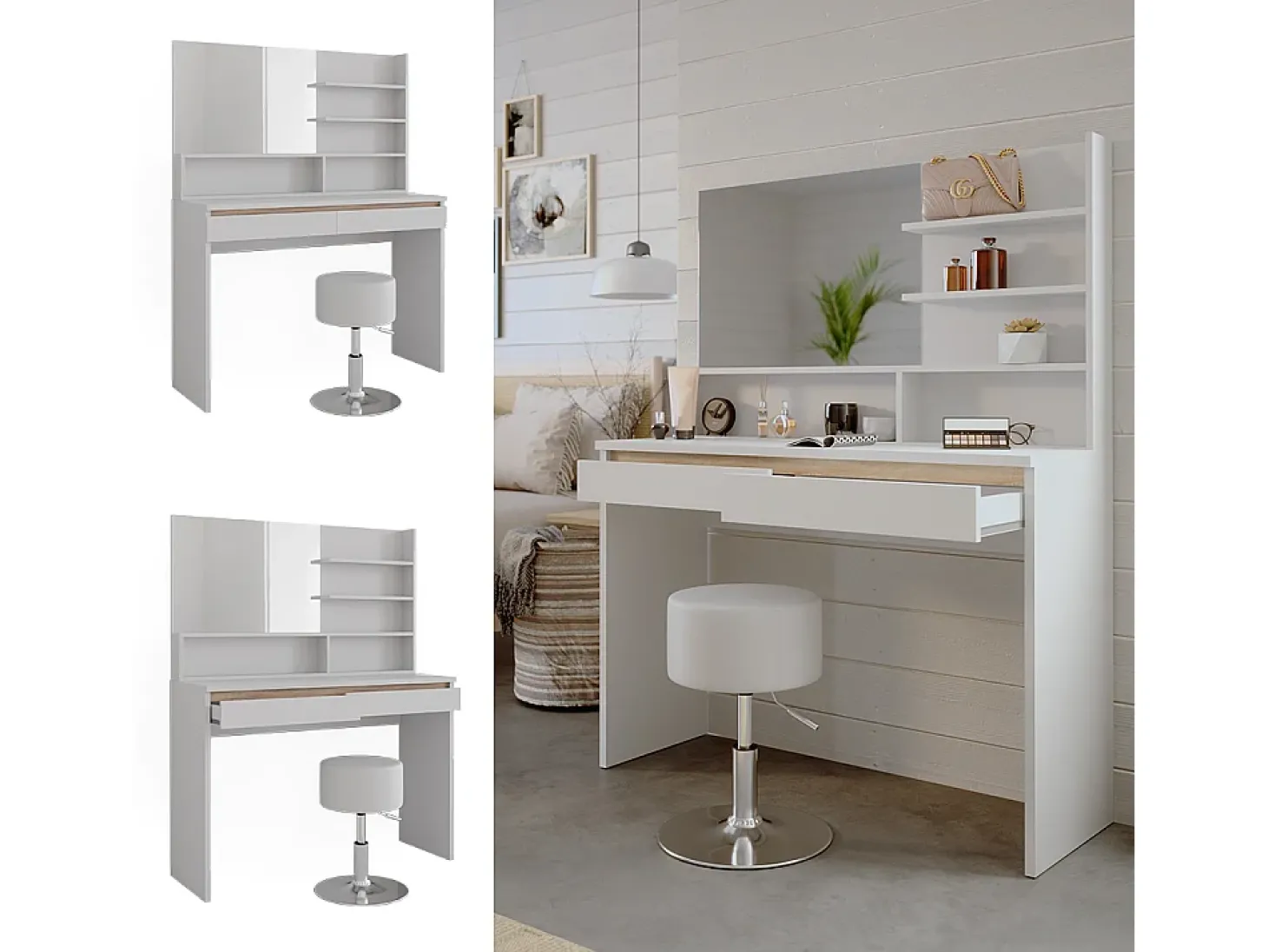 Schminktisch branco 120x41.8x83 emma