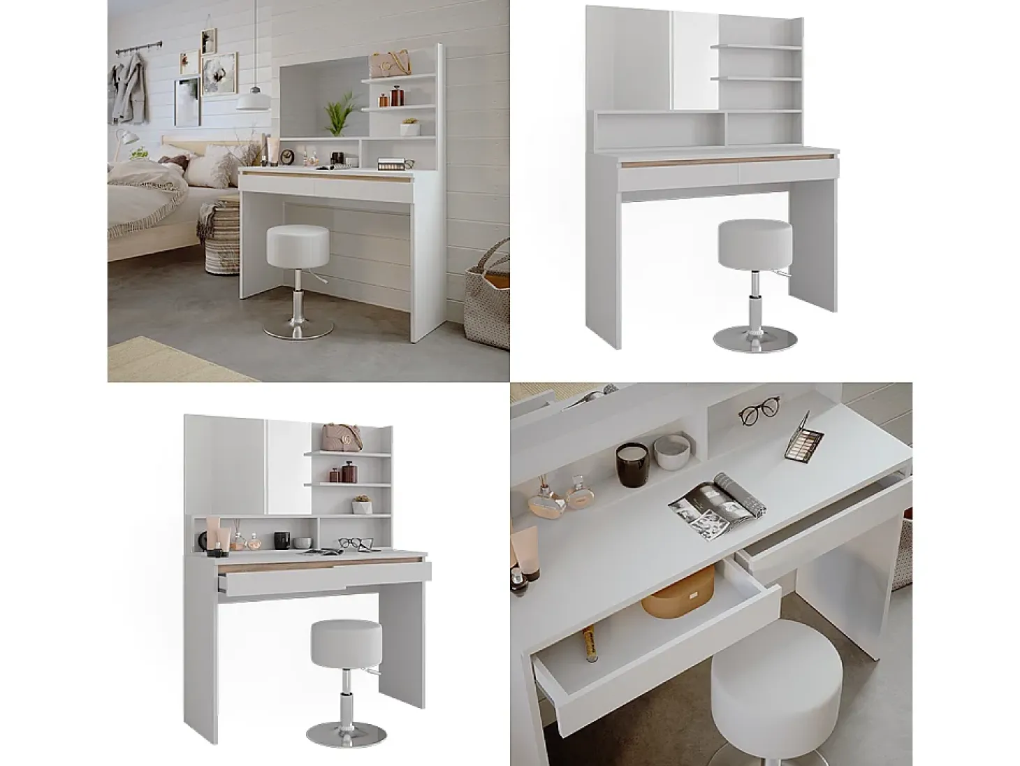 Schminktisch branco 120x41.8x83 emma