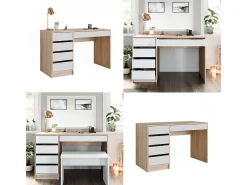 Schminktisch branco/sonoma 120x55x75 sherry